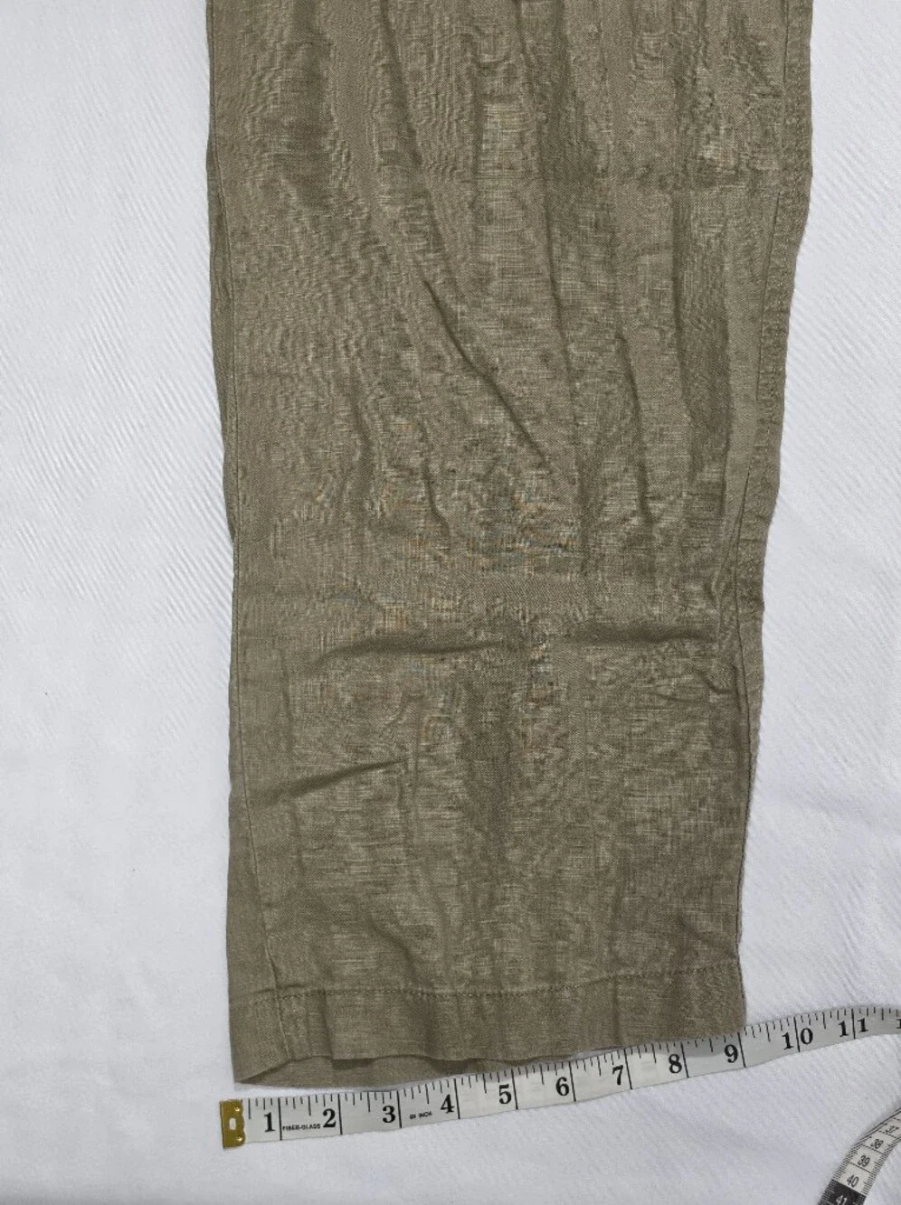 Men's Casual Drawstring Linen-Blend Pants in Olive